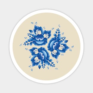 Romantic blue flowers and leaves (2) Magnet